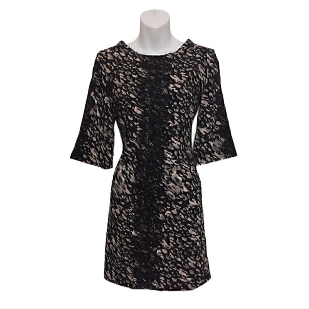 Xhiliration Black & White Print Dress